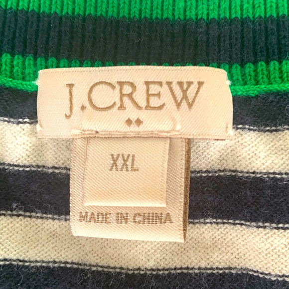 J.Crew Navy & White, emerald trim shell top XXL - Picture 2 of 4